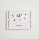 "Quiet Luxury" - Letterpress RSVP Online Enclosure Cards in Coffee by Oscar and Emma - Karly Depew - Front