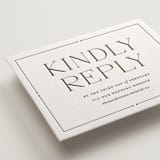 "Quiet Luxury" - Letterpress RSVP Online Enclosure Cards in Coffee by Oscar and Emma - Karly Depew - Detail
