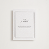 "Clarion" - Letterpress RSVP Online Enclosure Cards in Gravel by Jelena Vuletic - Front