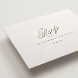 "Love in the Afternoon" - Letterpress RSVP Online Enclosure Cards in Pistachio by Ani Somi - Detail
