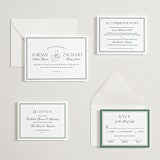 "Fresh Classic" - Letterpress RSVP Online Enclosure Cards in Evergreen by letterfix - Invitation Suite