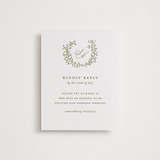 "Garden Script" - Letterpress RSVP Online Enclosure Cards in Pistachio by Katherine Moynagh - Front