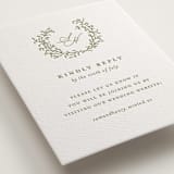"Garden Script" - Letterpress RSVP Online Enclosure Cards in Pistachio by Katherine Moynagh - Detail