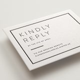 "Kismet" - Letterpress RSVP Online Enclosure Cards in Soft Black by Alston Foster - Detail