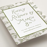 "Marshland" - Letterpress RSVP Online Enclosure Cards in Pistachio by Oscar and Emma - Karly Depew - Detail