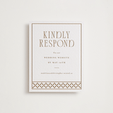 "Parker" - Letterpress RSVP Online Enclosure Cards in Matte Gold by Angela Garrick - Front