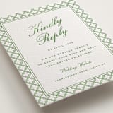 "Garden Trellis" - Letterpress RSVP Online Enclosure Cards in Pear by Angela Garrick - Detail