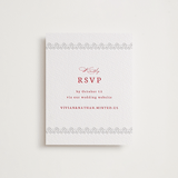 "simply happy" - Letterpress RSVP Online Enclosure Cards in Scarlet by Deborah Chou - Front