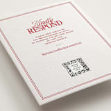 "Vermilion" - Letterpress RSVP Online Enclosure Cards in Scarlet by Jenna Holcomb - Detail