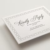 "Infinite" - Letterpress RSVP Online Enclosure Cards in Soft Black by Alston Foster - Detail