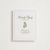 "Palm Shade" - Letterpress RSVP Online Enclosure Cards in Olive | Blind Deboss by Julia Liverton - Front