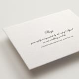 "Cornelia" - Letterpress RSVP Online Enclosure Cards in Soft Black by Megan Davis - Detail