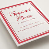 "Prep School" - Letterpress RSVP Online Enclosure Cards in Scarlet by Morgan Kendall - Detail