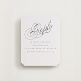 "Forever" - Letterpress RSVP Online Enclosure Cards in Soft Black by Hudson meet Rose - Front