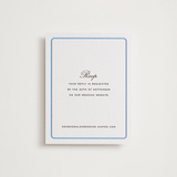 "Aperitif" - Letterpress RSVP Online Enclosure Cards in Sky Blue by Megan Davis - Front