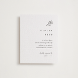 "Floral Cascade" - Letterpress RSVP Online Enclosure Cards in Soft Black by Pixel and Hank - Front