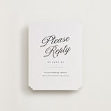 "Tux" - Letterpress RSVP Online Enclosure Cards in Soft Black by Nicole Walsh - Front