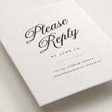 "Tux" - Letterpress RSVP Online Enclosure Cards in Soft Black by Nicole Walsh - Detail
