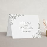 "Beauty of Nature" - Letterpress Wedding Thank You Cards in Moss by Oscar and Emma - Karly Depew - Front