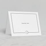 "Notable" - Letterpress Wedding Thank You Cards in Soft Black by Olivia Raufman - Front