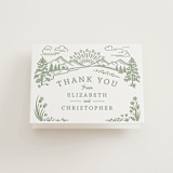 "On The Horizon" - Letterpress Wedding Thank You Cards in Mint by Paper Sun Studio - Front