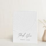 "Art Deco" - Letterpress Wedding Thank You Cards in Pewter by Shannon Chen of Four Wet Feet Studio - Front