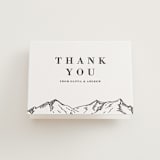 "Etched Mountain" - Letterpress Wedding Thank You Cards in Soft Black by Winston Latchman - Front