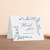 "Everlasting" - Letterpress Wedding Thank You Cards in Indigo by Susan Moyal - Front