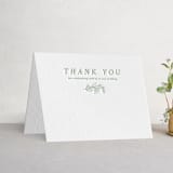 "Magnolia" - Letterpress Wedding Thank You Cards in Mint by Camille Robinson - Front