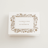 "Morning Fields" - Letterpress Wedding Thank You Cards in Matte Gold by Amy Kross - Front