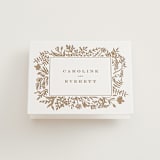 "Morning Fields" - Letterpress Wedding Thank You Cards in Matte Gold by Amy Kross - Front
