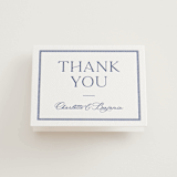 "Starboard" - Letterpress Wedding Thank You Cards in Lapis by Pixel and Hank - Front