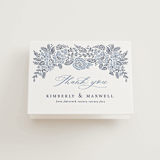 "Chantilly" - Letterpress Wedding Thank You Cards in Aegean by Tamara Hilje - Front