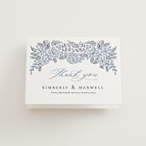 "Chantilly" - Letterpress Wedding Thank You Cards in Aegean by Tamara Hilje - Front