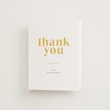 "Us" - Letterpress Wedding Thank You Cards in Lemon | Pewter by fatfatin - Front