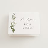 "Gathered" - Letterpress Wedding Thank You Cards in Pistachio | Soft Black by Susan Moyal - Front