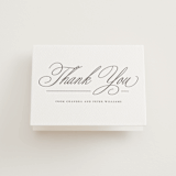 "Calligraphie" - Letterpress Wedding Thank You Cards in Graphite by Wildfield Paper Co - Front