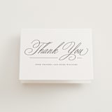 "Calligraphie" - Letterpress Wedding Thank You Cards in Graphite by Wildfield Paper Co - Front