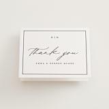 "Heritage" - Letterpress Wedding Thank You Cards in Soft Black by Stacey Meacham - Front
