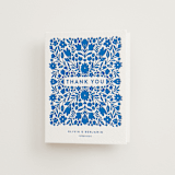 "floral stamp" - Letterpress Wedding Thank You Cards in Sapphire by Stephanie Hawkes - Front