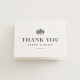 "Sequoia" - Letterpress Wedding Thank You Cards in Moss by Robert and Stella - Front