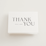 "Bold Names" - Letterpress Wedding Thank You Cards in Soft Black by Vera Lim - Front