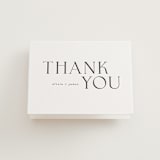 "Bold Names" - Letterpress Wedding Thank You Cards in Soft Black by Vera Lim - Front