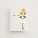 "cottage flowers" - Letterpress Wedding Thank You Cards in Coffee by Jessica Yeo - Front