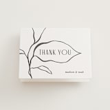 "Leaves" - Letterpress Wedding Thank You Cards in Black by Pati Cascino - Front