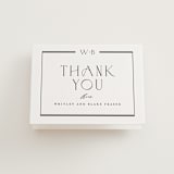 "Luster" - Letterpress Wedding Thank You Cards in Black by Stacey Meacham - Front