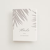 "Gilded Palm" - Letterpress Wedding Thank You Cards in Ash by Melinda Denison - Front
