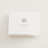 "Simple Seashell" - Letterpress Wedding Thank You Cards in Dove Grey by Hannah Bowman - Front