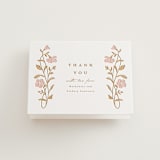 "Mirror Floral" - Letterpress Wedding Thank You Cards in Faux Gold by Everett Paper Goods - Front
