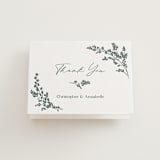 "Whimsy Blooms" - Letterpress Wedding Thank You Cards in Stone by Justyna Zawadzka - Front